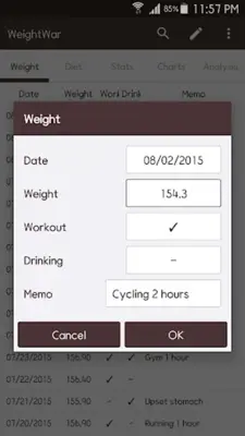 Weight War android App screenshot 2